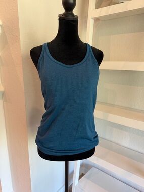 lululemon athletica Ebb to Street Teal Ribbed Scoop Tank Top
